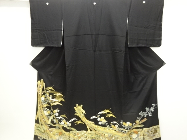 JAPANESE KIMONO / TOMESODE / EMBROIDERY / NOSHI PATTERN